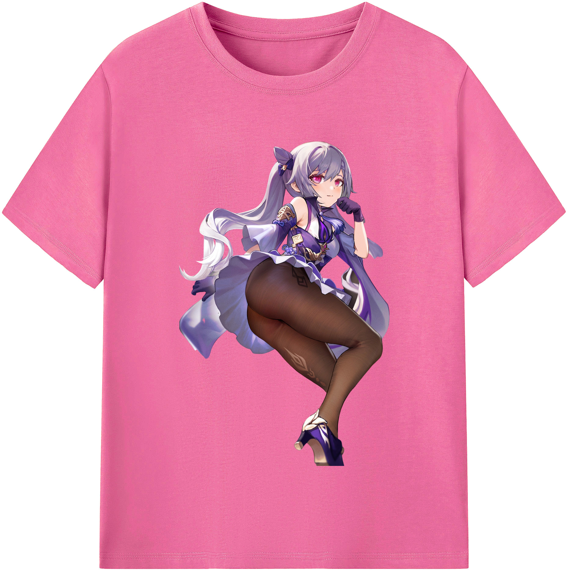 げんし神 刻晴 こくせい genshin Kokusei レディースカジュアルプリントTシャツ（綿100％）